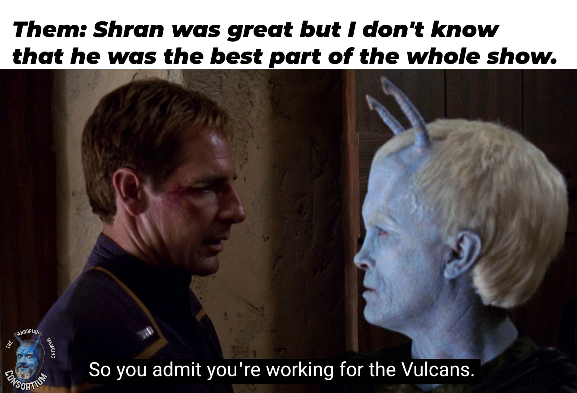 This meme is a screenshot from the TV show Star Trek: Deep Space Nine, featuring a character named Garak (played by Louis S. Leder) from the show's spin-off, Star Trek: Deep Space Nine's sister show, Star Trek: The Next Generation's spin-off, Deep Space Nine. The meme is captioned with the quote "I find your lack of faith disturbing" from the movie Star Wars: A New Hope, but in this case, it is altered to say "I find your lack of Trek knowledge disturbing".